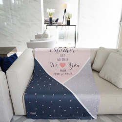 ผ้าห่ม ใส่ชื่อ ลาย Triangle - Pink/Grey/Navy ไซส์ใหญ่ 100x150cm