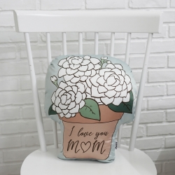 หมอนของขวัญวันแม่ แบบพร้อมส่ง ลายดอกมะลิ Jasmine in Clay pot
