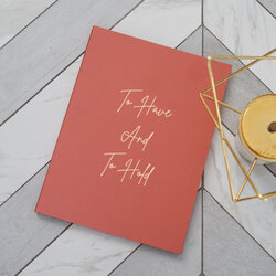 แฟ้มใส่ทะเบียนสมรส แบบพร้อมส่ง ลาย Minimal สี Copper พร้อมข้อความ To Have and To Hold