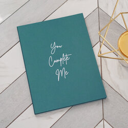 แฟ้มใส่ทะเบียนสมรส แบบพร้อมส่ง ลาย Minimal สี Green พร้อมข้อความ You Complete me