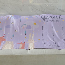 ผ้าห่ม Milestone ลาย Woodland - Lavender