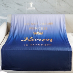 ผ้าห่มสั่งทำใส่ชื่อ Gradient - Navy