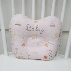 หมอนหลุม Baby Pillow แบบพร้อมส่ง ลาย Snakes in the garden - Pink