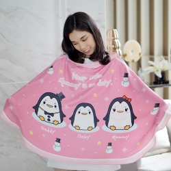 ผ้าคลุมให้นมพร้อมส่ง ลาย Penguin - Pink