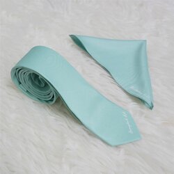 เนคไท สั่งทำใส่ชื่อ ขนาด 2.5" + ผ้าเช็ด - Minimal - Kai Mint