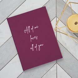 แฟ้มใส่ทะเบียนสมรส แบบพร้อมส่ง ลาย Minimal สี Burgundy พร้อมข้อความ All of me love all of you