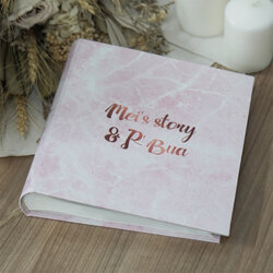 อัลบั้มสั่งทำใส่ชื่อ ลายหินอ่อนสีชมพู - Pink Marble - Copper
