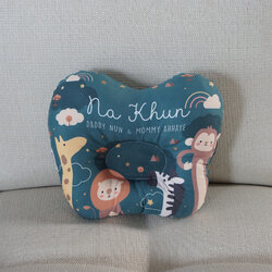 หมอนเด็ก หมอนหลุม Baby Pillow สั่งทำใส่ชื่อ Safari - Dark Green