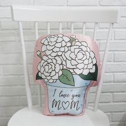 หมอนของขวัญวันแม่ แบบพร้อมส่ง ลายดอกมะลิ Jasmine in Terazzo pot