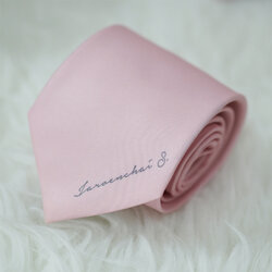 เนคไท สั่งทำใส่ชื่อ ขนาด 3.5" - Minimal - Pastel Pink