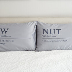 ปลอกหมอนหนุนคู่ สีเทา ลาย Dictionary
