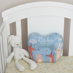 หมอนหลุม Baby Pillow แบบพร้อมส่ง ลายวูดแลนด์ สีฟ้า - Woodland - Blue