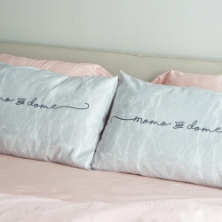 ปลอกหมอนหนุนคู่ลายหินอ่อน สีเทา - Name 07 - Grey