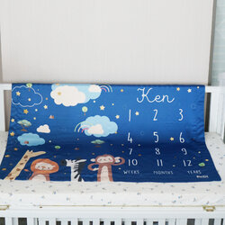 ผ้าห่ม Milestone ลาย Safari - Navy