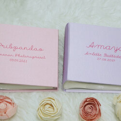 อัลบั้มสั่งทำใส่ชื่อ ลาย Minimal - Moon Pink / Rabbit Purple