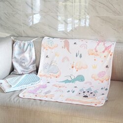 ผ้าห่ม Minky 75x100cm พร้อมส่ง ลายมังกร Dragon มีสีฟ้ากับชมพู