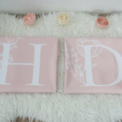 ปลอกหมอนหนุนคู่ พิมพ์ลายเต็มผืน Botanical - Light Pink