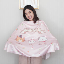 ผ้าคลุมให้นม (รุ่นมีกระดุม ถอดโครงได้) พร้อมส่ง ลาย Marie - Pink