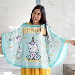 ผ้าคลุมให้นม สั่งทำใส่ชือ ลาย Unicorn - Mint
