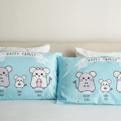 ปลอกหมอนหนุนคู่ พิมพ์ลายเต็มผืน Mini Mouse - Blue