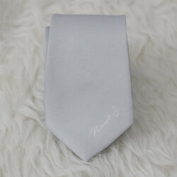 เนคไท สั่งทำใส่ชื่อ ขนาด 3" - Minimal - Floral Frame Grey