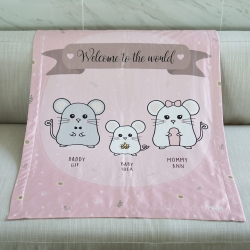 ผ้าห่มเด็ก ใส่ชื่อ ลาย Mini Mouse - Pink