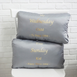 หมอนอิงทรงสี่เหลี่ยมยาว Text - Grey - Gold (ราคาต่อใบ)