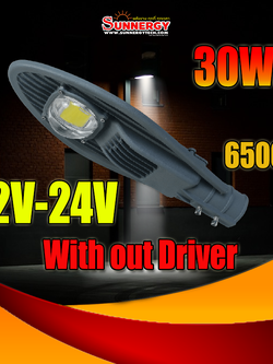 30W LED ไฟถนนโซลาร์เซลล์ DC 12V 24V แสงสีขาว 6500K สำหรับชาร์จคอนโทรล Driver