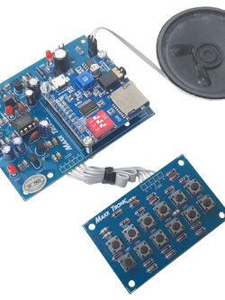 MaxxTronic MXA134 วงจรเล่นเสียง MP3 ใช้ Memory Card 12 ข้อความ ต่อเซ็นเซอร์ได้