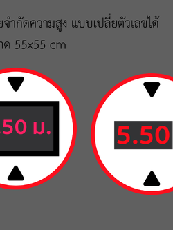 ป้ายจำกัดความสูง เเบบเปลี่ยนตัวเลข