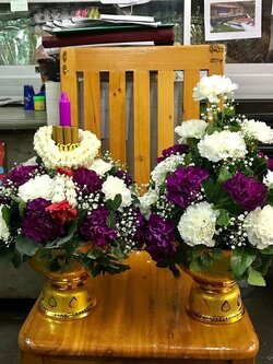 พานไหว้ครูดอกไม้สด