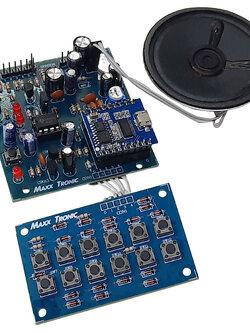 Maxxtronic MXA137 วงจรเล่นเสียง MP3 ใช้ IC 12 ข้อความ ต่อเซ็นเซอร์ได้