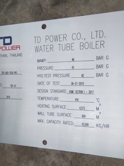 ป้ายสแตนเลส เนมเพลทกัดกรด -ป้ายเนมเพลทติดเครื่องจักร TD POWER CO.,LTD.