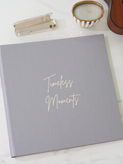 สมุดเซ็น สมุดอวยพร แบบพร้อมส่ง ขนาด 80 หน้า ลาย Minimal - Grey - Timeless Moments