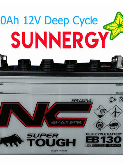 แบตเตอรี่ ชนิด Deep Cycle ขนาด 130Ah 12V - Flooded Type