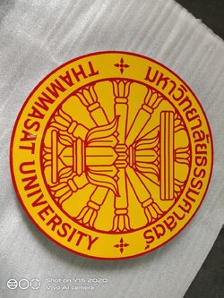 ป้ายโลโก้กัดกรด - มหาวิทยาลัยธรรมศาสตร์