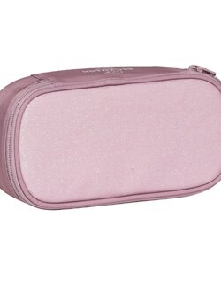 Oval pencil case, Pink Glitter