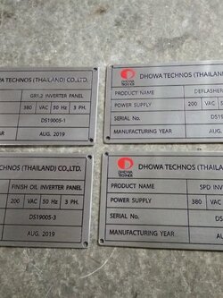 ป้ายเนมเพลทกัดกรด - DHOWA TECHNOS (THAILAND) CO.,LTD