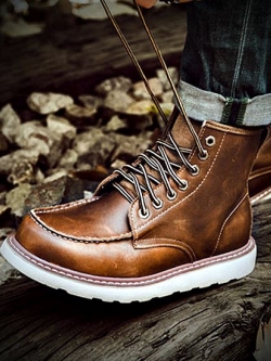 01070 รองเท้าบูท Miyano Martin Boots Leather Shoes high สไตล์วินเทจ [ชาย/หญิง] Size 39-44