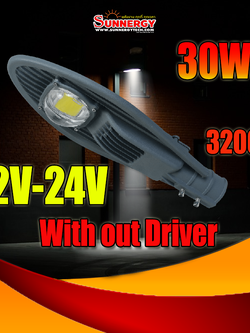 30W LED ไฟถนนโซลาร์เซลล์ DC 12V 24V แสงสีเหลือง 3200K สำหรับชาร์จคอนโทรล Driver