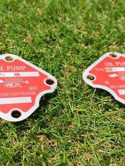 ป้ายอลูมิเนียม หนา 0.5mm กัดกรดลงสี ขนาดป้าย 59x59mm