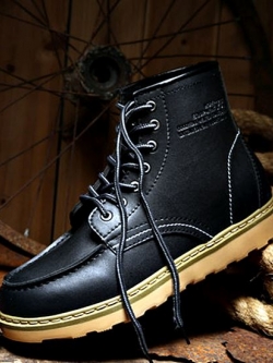 01069 รองเท้าบูท Miyano Martin Boots Leather Shoes high สไตล์วินเทจ [ชาย/หญิง] Size 39-44