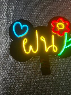 ป้ายเชียร์ ไฟดัด ขนาด 20x30 cm