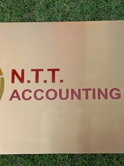 ป้ายสแตนเลสหน้าทองแฮร์ไลน์ หนา 1mm กัดกรด ขนาดป้าย 45x20cm