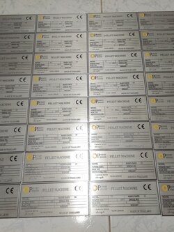 ป้ายเนทเพลทกัดกรด - ป้ายติดเครื่งจักร