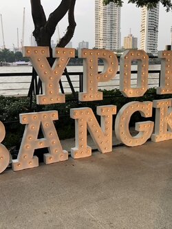 ป้ายไฟปิงปอง '' YPO E1 BANGKOK ''