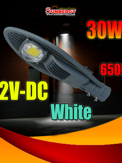 30W LED โคมไฟถนน DC 12V กันน้ำ แบบอลูมิเนียมโปรไฟล์ Philips chip Donta driver แสงสีขาว 6500K
