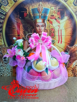 กระเช้าผลไม้ดอกไม้ร้านดอกไม้ศาลายา นครปฐม