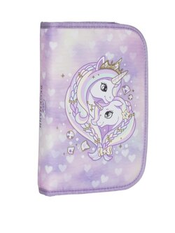 Single Pencil Case, Unicorn Princess Purple