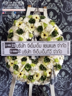 พวงหรีดแบบพวงมาลาดอกไม้ร้านดอกไม้ศาลายา นครปฐม